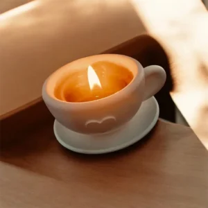 Sójová svíčka v sádrovém šálku